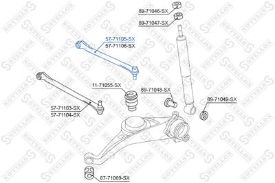 носач, окачване на колелата STELLOX 57-71105-SX