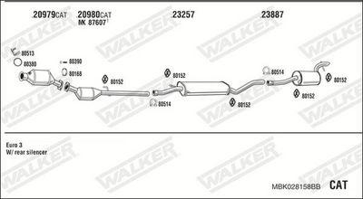 ABGASANLAGE WALKER MBK028158BB