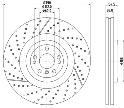 Тормозной диск HELLA 8DD 355 134-711 для MERCEDES-BENZ GLE