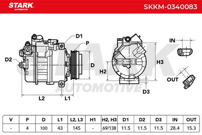 компресор, климатизация STARK SKKM-0340083