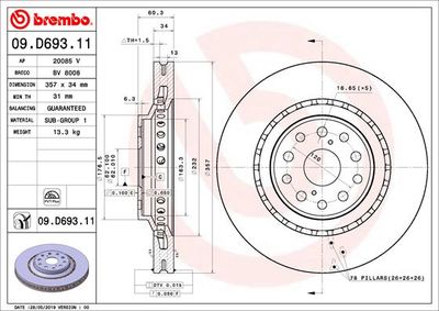BREMBO Bremsscheibe PRIME LINE - UV Coated (09.D693.11)