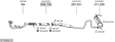ABGASANLAGE BOSAL SYS09215