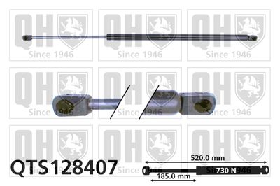 Газовая пружина, крышка багажник QUINTON HAZELL QTS128407 для NISSAN PRIMERA
