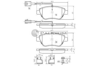 Комплект тормозных колодок, дисковый тормоз ASHUKI by Palidium P1-1482 для FIAT IDEA