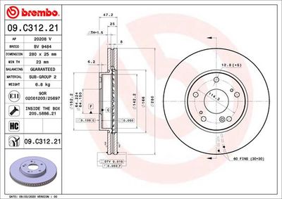 Brake Disc 09.C312.21