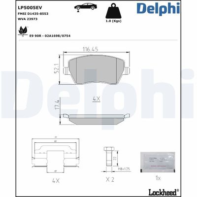 Комплект тормозных колодок, дисковый тормоз LP5005EV