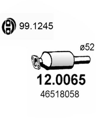Катализатор ASSO 12.0065 для FIAT MULTIPLA