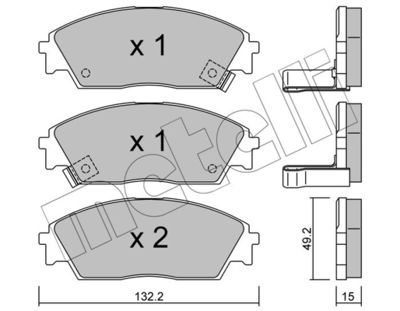 Комплект тормозных колодок, дисковый тормоз METELLI 22-0236-1 для HONDA PRELUDE