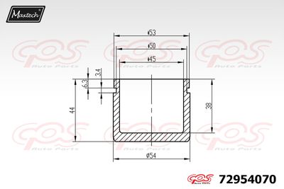 Поршень, корпус скобы тормоза MAXTECH 72954070 для HONDA PRELUDE