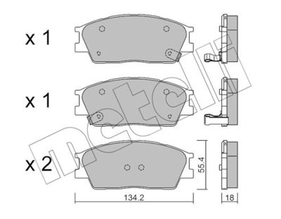 Brake Pad Set, disc brake 22-1374-0