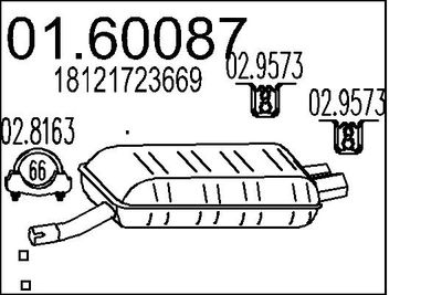 MTS 01.60087 Глушитель выхлопных газов  для BMW 8 (Бмв 8)