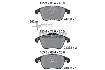 Комплект тормозных колодок, дисковый тормоз 2470601