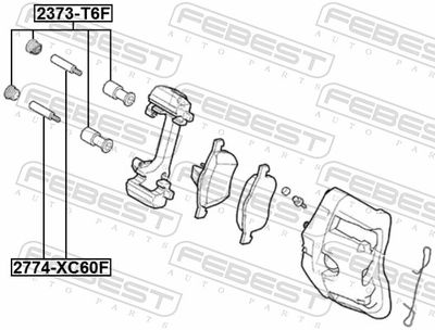 Bellow, brake caliper guide 2373-T6F