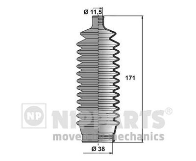 Комплект пыльника, рулевое управление NIPPARTS N2843018 для MAZDA DEMIO