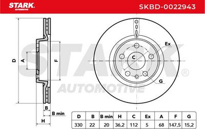 спирачен диск STARK SKBD-0022943