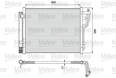 VALEO 814070 Радіатор кондиціонера для KIA (Киа)