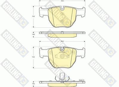 GIRLING 6115262 Тормозные колодки и сигнализаторы  для LAND ROVER RANGE ROVER III (L322) 3.6 D 4x4