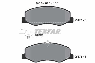 Комплект тормозных колодок, дисковый тормоз TEXTAR 2517201 для RENAULT MASTER