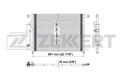 ZEKKERT MK-3052 Радиатор кондиционера  для CHEVROLET LANOS (Шевроле Ланос)
