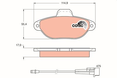 Комплект тормозных колодок, дисковый тормоз GDB1115
