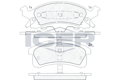 Комплект тормозных колодок, дисковый тормоз ICER 181412 для BUICK SKYLARK