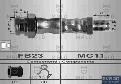 Тормозной шланг AKRON-MALÒ 8363 для FIAT 131