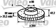 Тормозной диск VALEO 186613 для ROVER 100