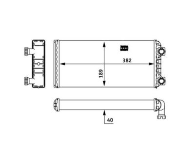 Verwarming (382x189x40mm) past: VOLVO FH12, FH16, FM, FM12, FM9, NH12 D12A340-D9B300 08.93-