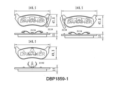 Комплект тормозных колодок, дисковый тормоз DANAHER DBP1859/1 для FIAT 130