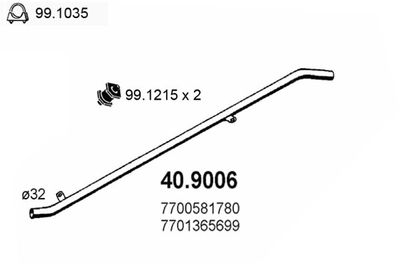 Rura wydechowa ASSO 40.9006