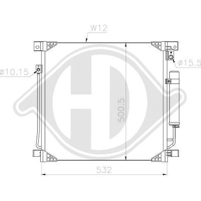 Конденсатор, кондиционер DIEDERICHS DCC1989 для MITSUBISHI L200