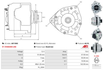 GENERATOR / ALTERNATOR AS-PL A01106S 4
