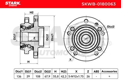 комплект колесен лагер STARK SKWB-0180063