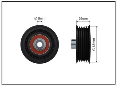 Deflection/Guide Pulley, V-ribbed belt 500363