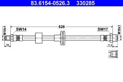 Тормозной шланг ATE 83.6154-0526.3 для MERCEDES-BENZ СЕДАН