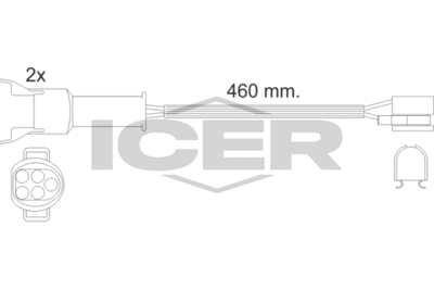 предупредителен контактен сензор, износване на накладките ICER 610456 E C