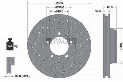 спирачен диск PAGID 54499NHC