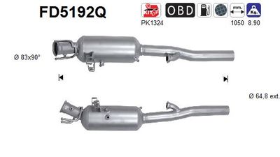 Filtr sadzy / filtr cząstek stałych, układ wydechowy AS FD5192Q