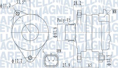 MAGNETI MARELLI 063732016010 Генератор  для ALFA ROMEO 159 (Альфа-ромео 159)
