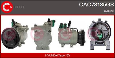 CASCO CAC78185GS Компрессор кондиционера  для HYUNDAI GETZ (TB) 1.6