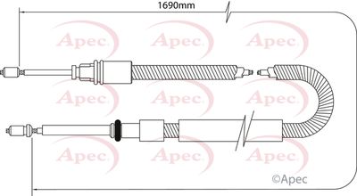 Cable Pull, parking brake APEC CAB1044