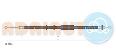 Тросик, cтояночный тормоз ADRIAUTO 19.0229 для LANCIA Y