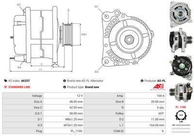 GENERATOR / ALTERNATOR AS-PL A6337 4