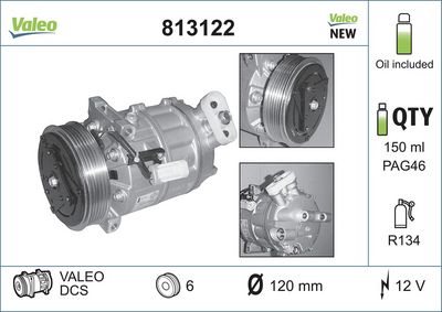 VALEO Compressor, airconditioning VALEO ORIGINS NEW OE TECHNOLOGY (813122)