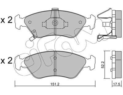 Комплект тормозных колодок, дисковый тормоз CIFAM 822-371-0 для KIA CLARUS