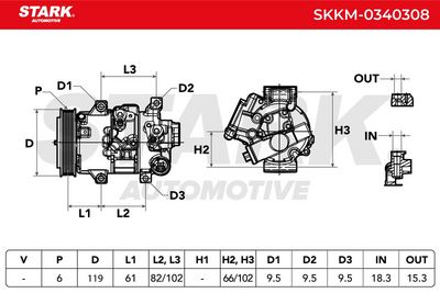 компресор, климатизация STARK SKKM-0340308