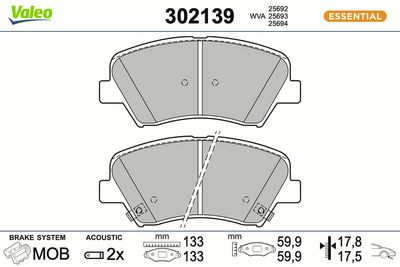 BREMSBELAGSATZ SCHEIBENBREMSE