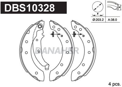 Комплект тормозных колодок DANAHER DBS10328 для LIFAN 520i