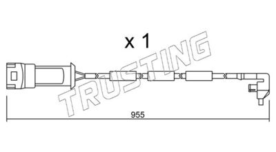 Styk ostrzegawczy, zużycie okładzin hamulcowych TRUSTING SU.091