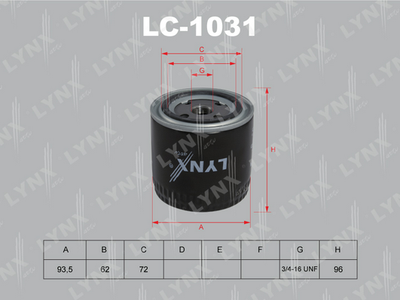 LYNXauto LC-1031 Масляный фильтр  для UAZ  (Уаз 2206)